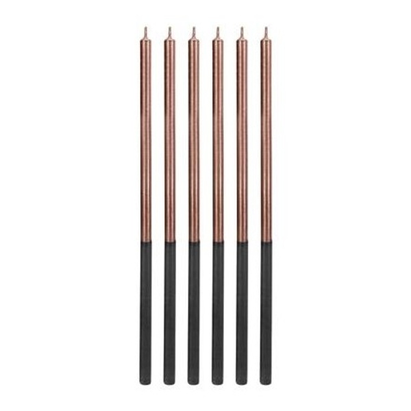 SVÍČKY narozeninové platinové Rose Gold 14,5cm 6ks
