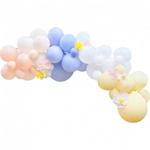 Jarní party - Sada balónků na balónkový oblouk 60 ks s květy