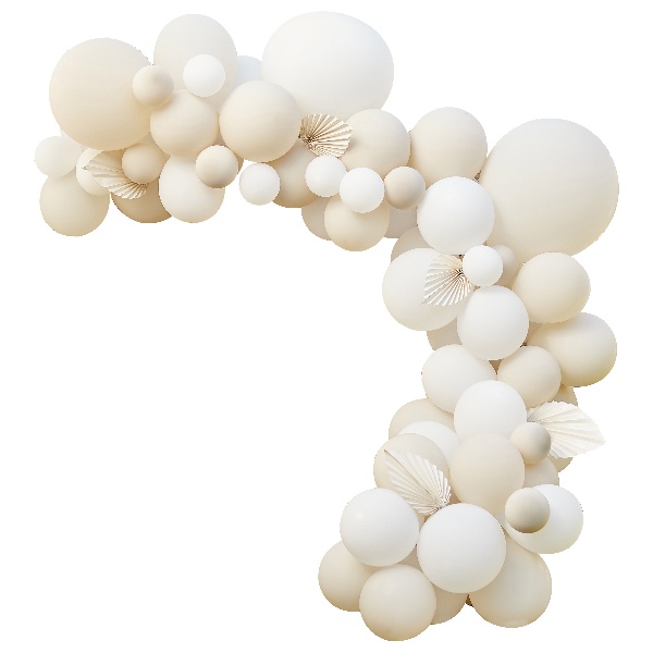 Levně Sada balónků na balónkový oblouk Nude/bílá 80 ks