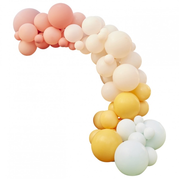 Sada balónků na balónkový oblouk Pastelově žlutá/růžová 75 ks