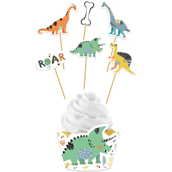 Sada dekorace na cupcaky Dino Roars 6ks