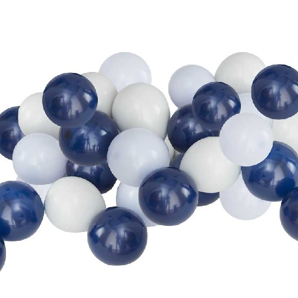 Sada mini balónků na balónkový oblouk Námořnická/šedá 40 ks