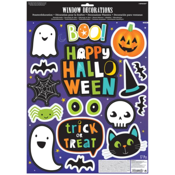 Halloween Happy Friends - Samolepky na okna 17 ks