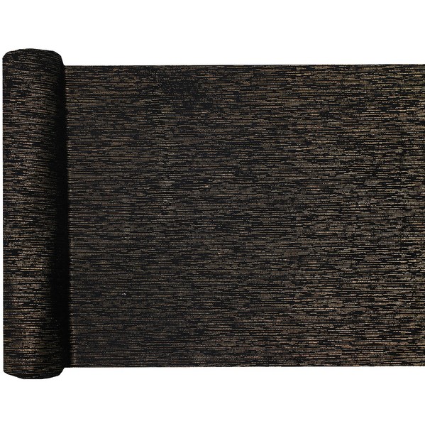 Šerpa stolová černá se zlatými odlesky 28 cm x 2,5 m