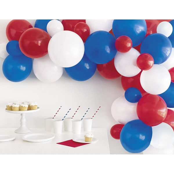 Set balónků na balónkovou girlandu červená/bílá/modrá 40 ks