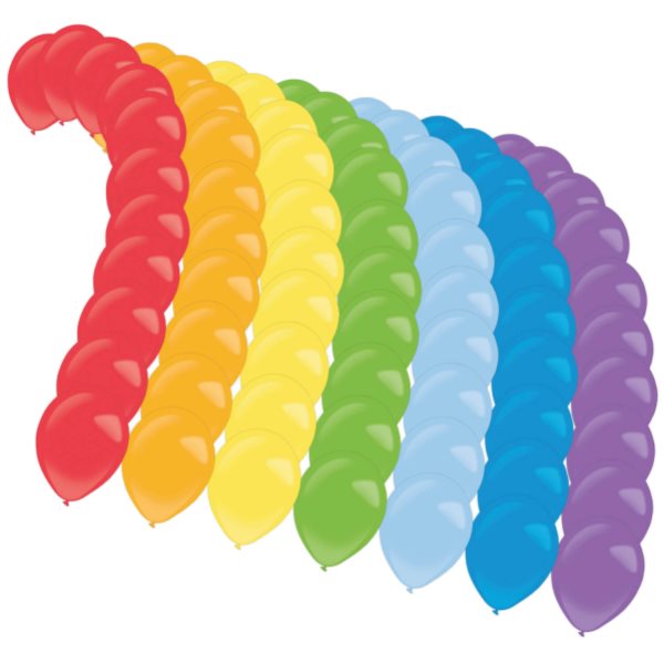 Levně Set latexových balónků pro výrobu duhy 130 cm 77 ks