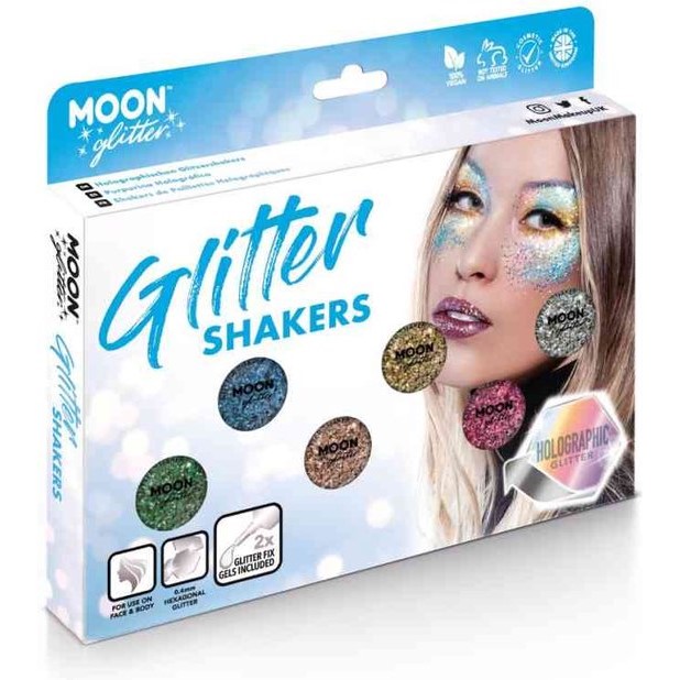 Levně Set třpytek Glitter Shakers holografické mix barev 6 ks