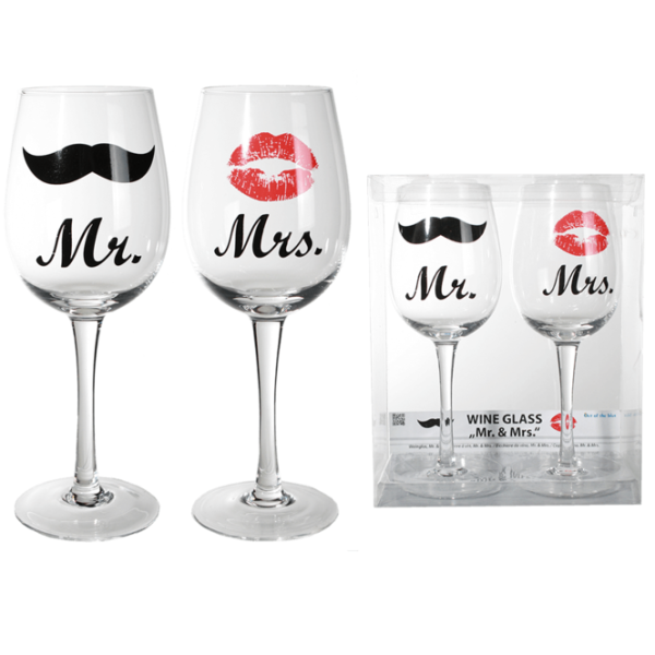 Sklenice na víno Mr & Mrs 430 ml 2 ks