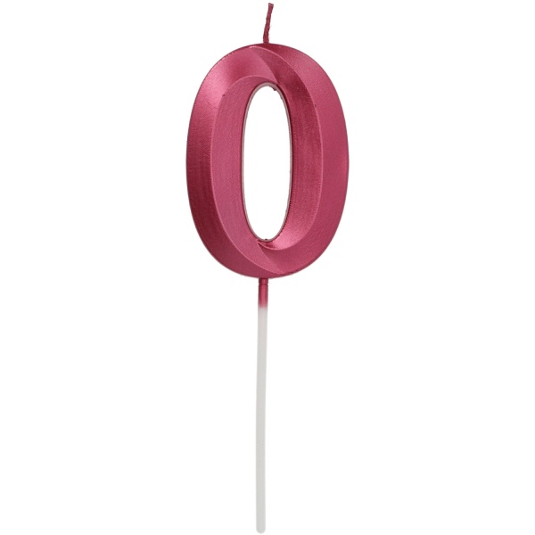Svíčka Glamour číslo 0 Bordo Metallic