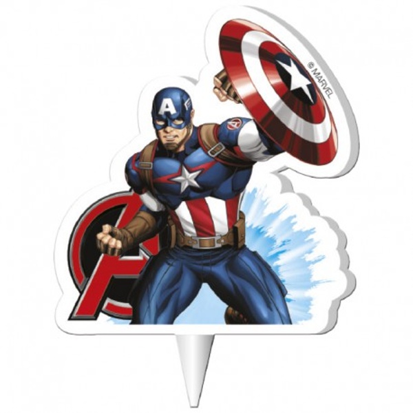Levně Avengers party - Svíčka dortová Kapitán America 7,5 cm