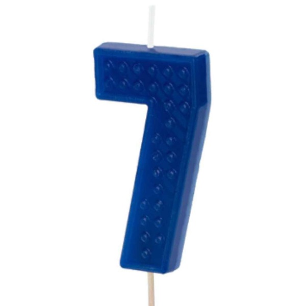 Svíčka dortová číslo 7 modrá 6 cm