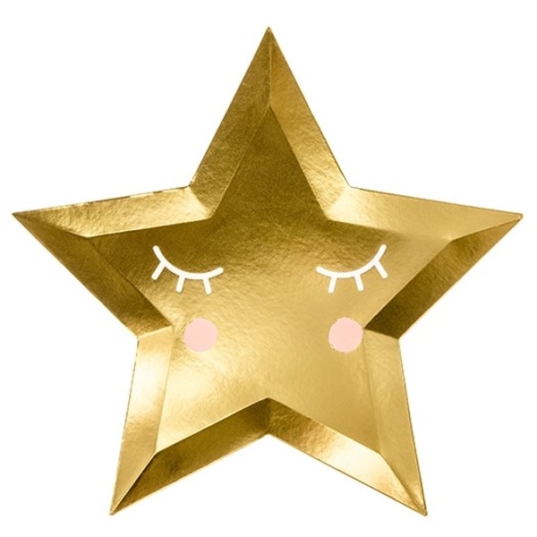 Little Star party -  Talíře  Malá hvězda zlaté 27 cm, 6 ks