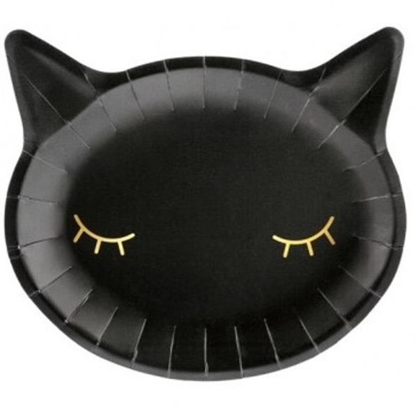 TALÍŘE černé Kočka