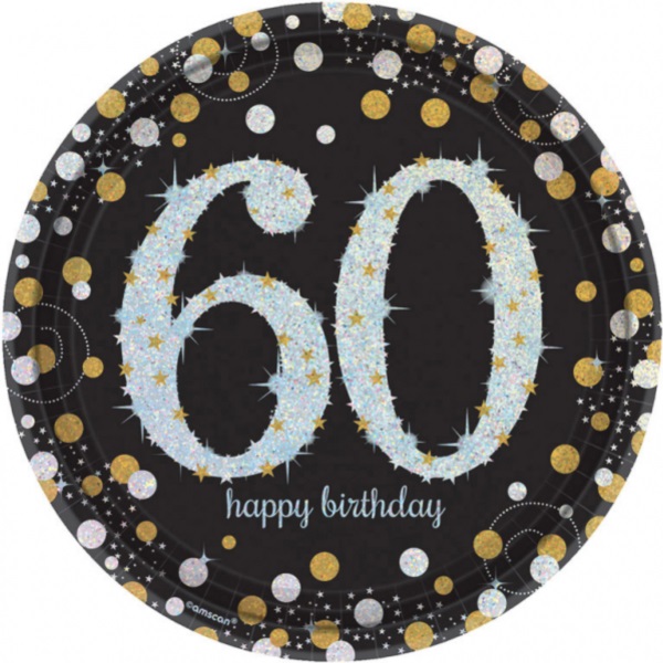 Narozeniny Sparkling Gold - Talíře papírové 