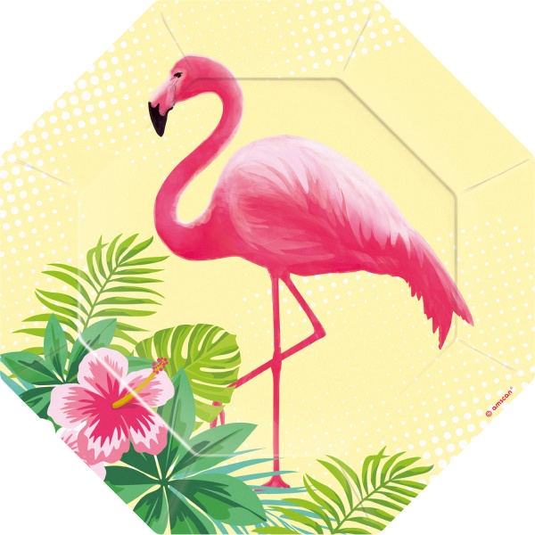 Levně Flamingo Paradise - Talíře papírové 18,5cm 6ks