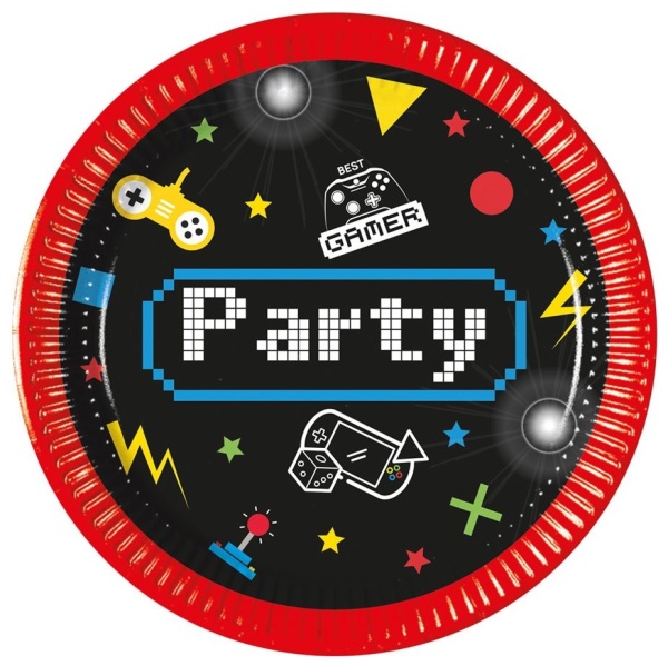 Levně Gaming Party - Talířky papírové 20 cm 8 ks