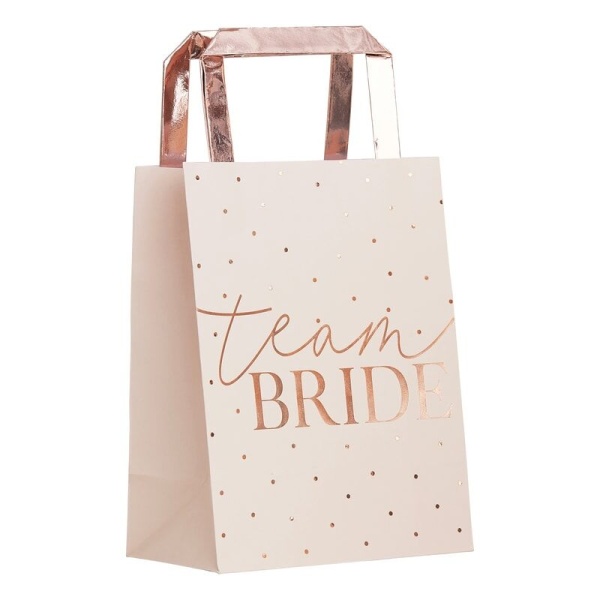 TAŠTIČKY dárkové Team Bride Rose Gold 27x14,5cm 5ks