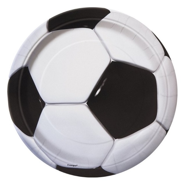 Levně Talířky papírové Fotbalový míč 8 ks 18 cm