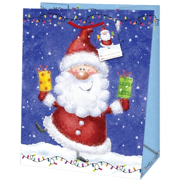 Taška dárková Jumbo Veselý Santa 44,5 x 33 x 13,7 cm