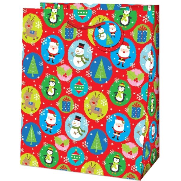 Taška dárková Medium Vánoční motivy pro děti 19 x 10,2 x 23 cm