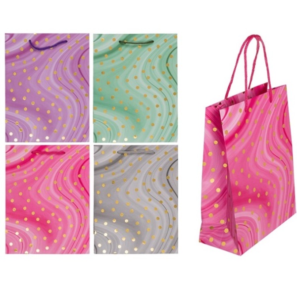 Set Di 10 Borse Regalo In Carta Con Fiori Idena: Confezioni Regalo Rosa Robuste Con Manici In Corda, Ideali Per Ogni Occasione (18x23x8 Cm)