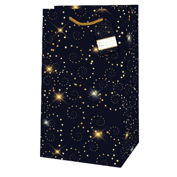 Taška dárková Piccolo Hvězdičkové spirálky 21 x 11 x 6,5 cm