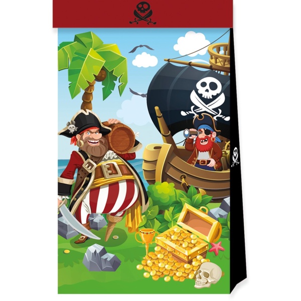 Pirátská party Pirátský ostrov - Tašky papírové 4 ks