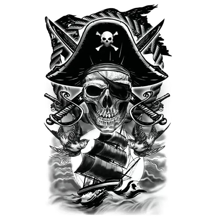 Tetování Pirát 14 x 30 cm