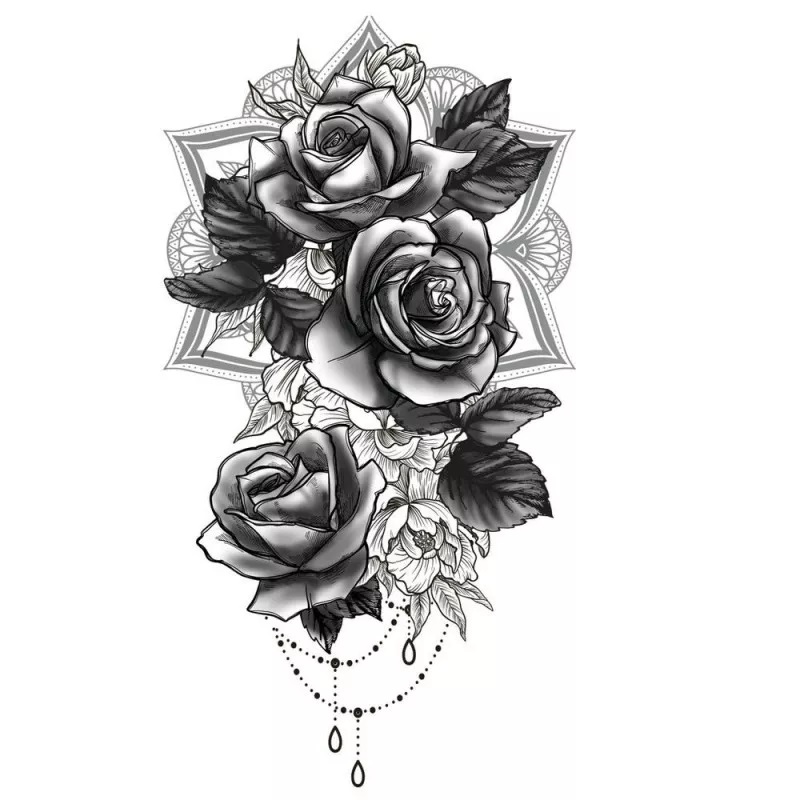 Tetování Růže 14 x 30 cm