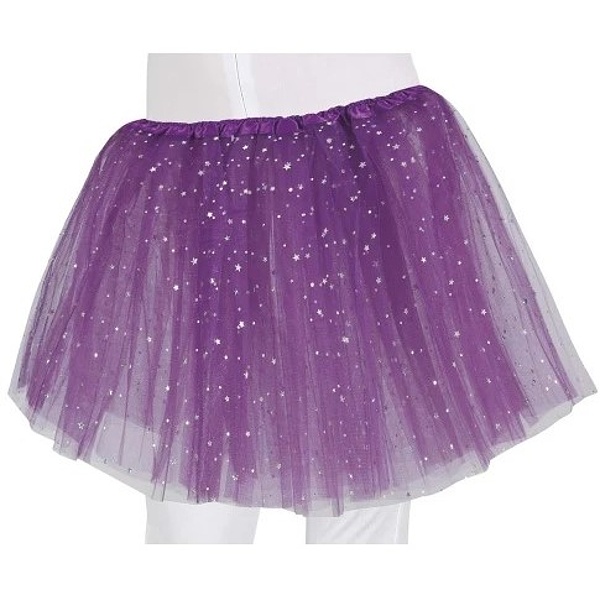 Tutu sukně Hvězdy fialová 30 cm