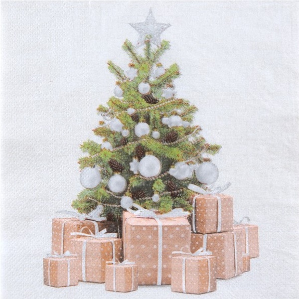 UBROUSKY Vánoční stromeček bílý 16,5x16,5cm 20ks