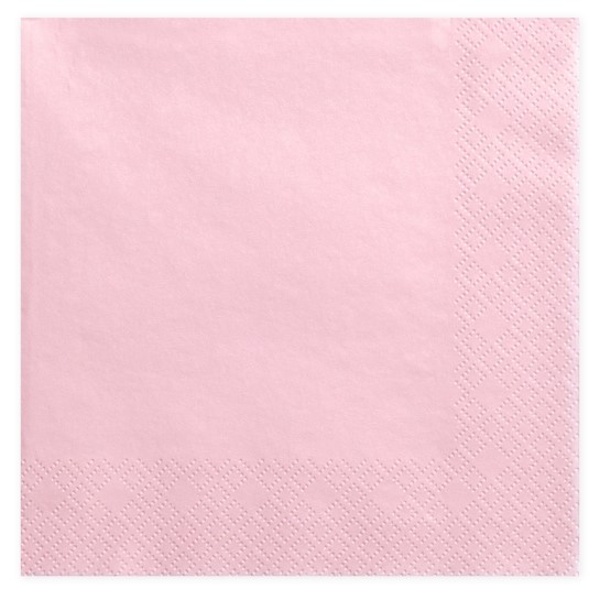 UBROUSKY papírové 3vrstvé světle růžové 33x33cm 20ks