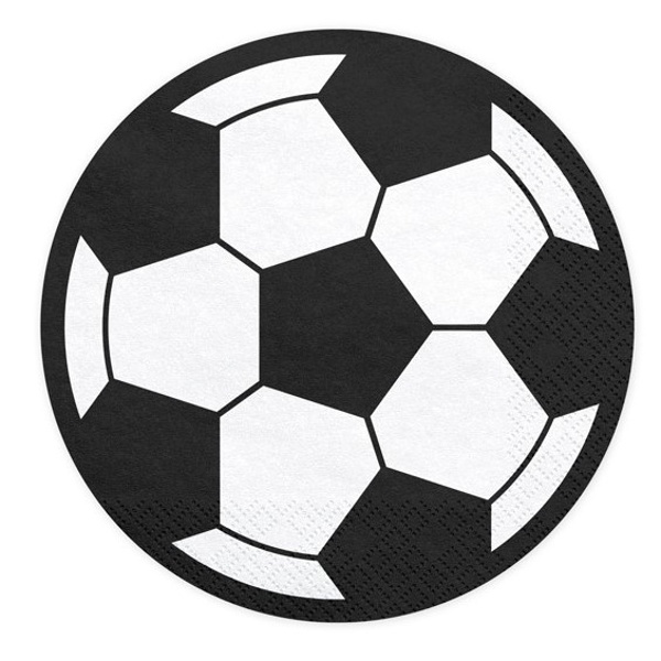 Fotbalová party - Ubrousky fotbalový míč 13,5 cm, 20 ks
