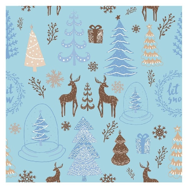 Vánoční ubrousky - Hello Winter,modré, 33 x 33 cm 20 ks