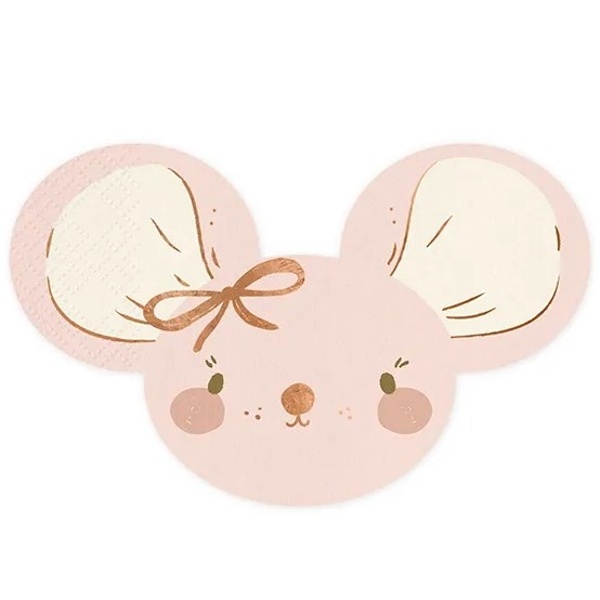 Baby mouse pink - Ubrousky papírové světle růžové 16 x 10 cm 20 ks