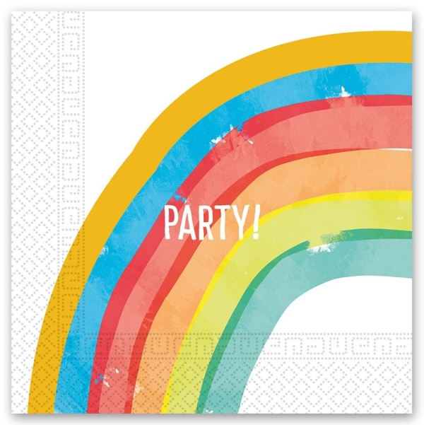 Levně Ubrousky papírové Rainbow Party 33 x 33 cm 20 ks