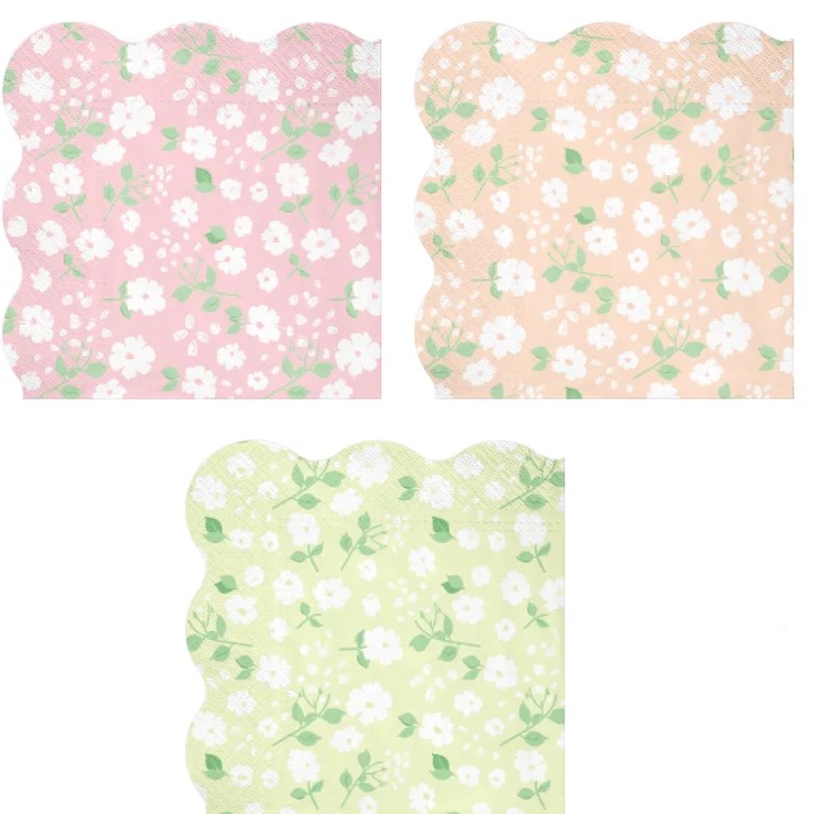 Ubrousky pap�rov� lu�n� kv�t� mix barev 24 x 24 cm 12 ks