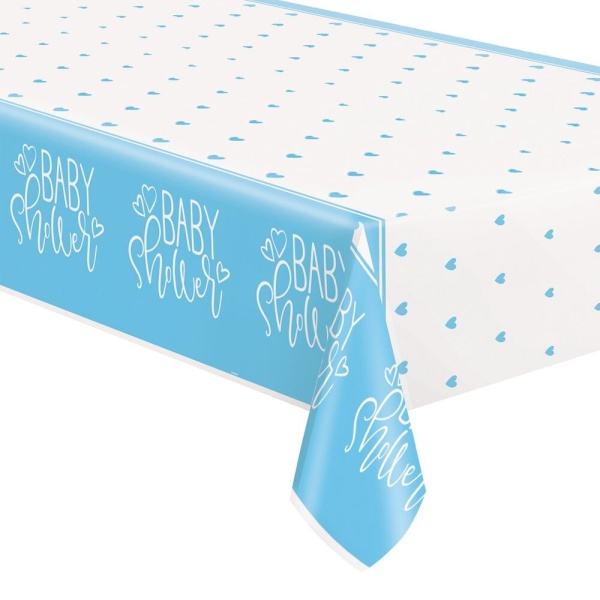 Levně Ubrus plastový Baby Shower modrý 137 x 213 cm