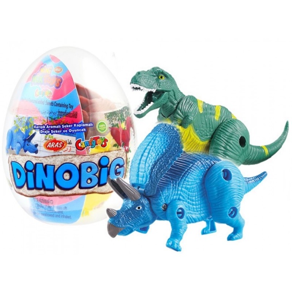 Dino party - Vajíčko s figurkou dinosaura a cukrovinkou