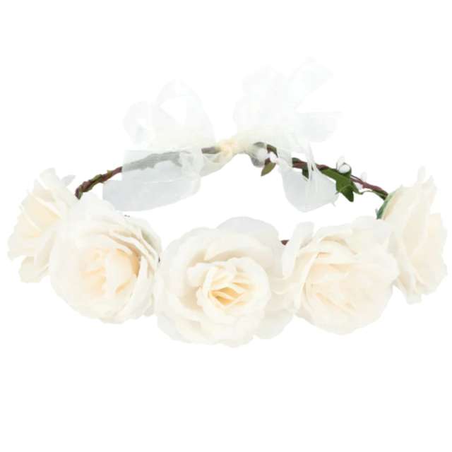 Levně Věneček květinový Bílé růže
