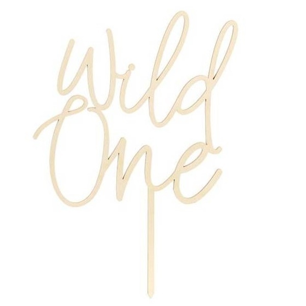 ZÁPICH na dort dřevěný Wild One 22cm