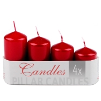 Adventní svíčky sestupné perleťově červené 4 ks