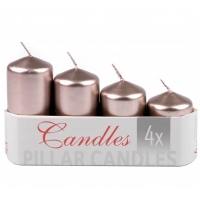 Adventní svíčky sestupné perleťově růžové 4 ks