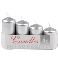 Adventní svíčky sestupné perleťově stříbrné 4 ks