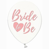 BALÓNEK crystal bílý, růžové "Bride to be" 6ks