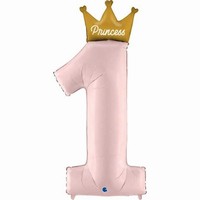 BALÓNEK fóliový 1. narozeniny Princess 117 cm