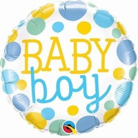 BALÓNEK fóliový Baby Boy puntíky 46cm