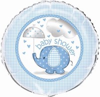 BALÓNEK fóliový Baby Shower modrý slon 45cm