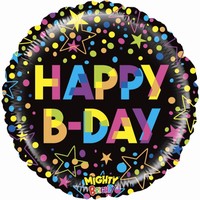 BALÓNEK fóliový Happy B-Day Mighty Colorful 53cm