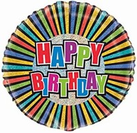 BALÓNEK fóliový Happy Birthday Color 46cm